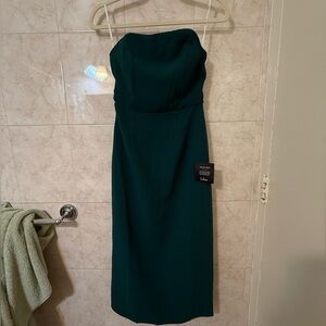 Lulu's Teal Strapless Dress